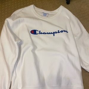 White womens champion crew neck